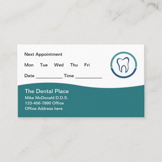 Trendy Budget Dentist Appointment Business Cards (Front)