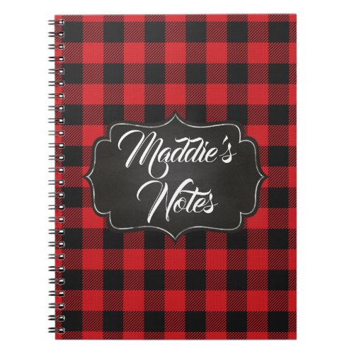 Trendy Buffalo Check Photo Personalized Notebook