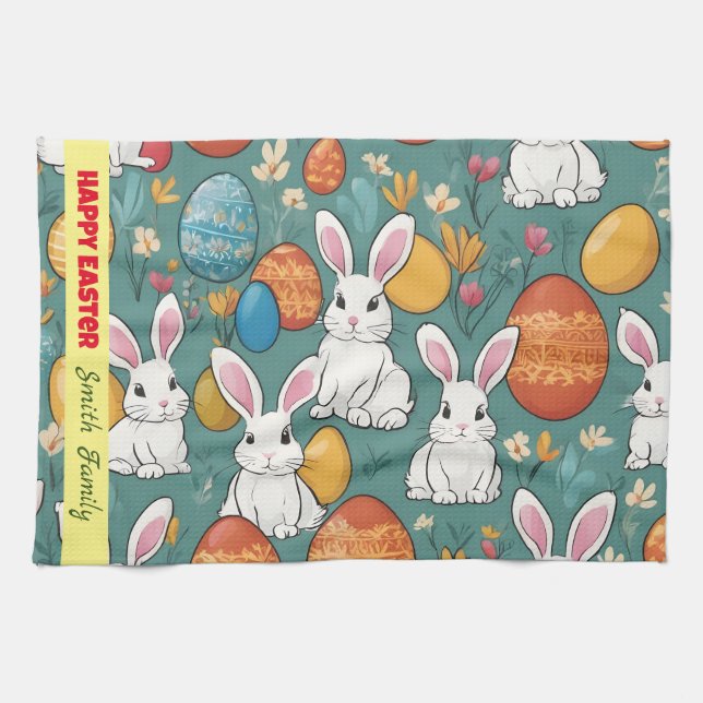 Trendy Bunny Easter Collection Kitchen Towel (Horizontal)