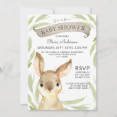 Trendy Bunny Rabbit Theme Baby Shower Invitation (Front)