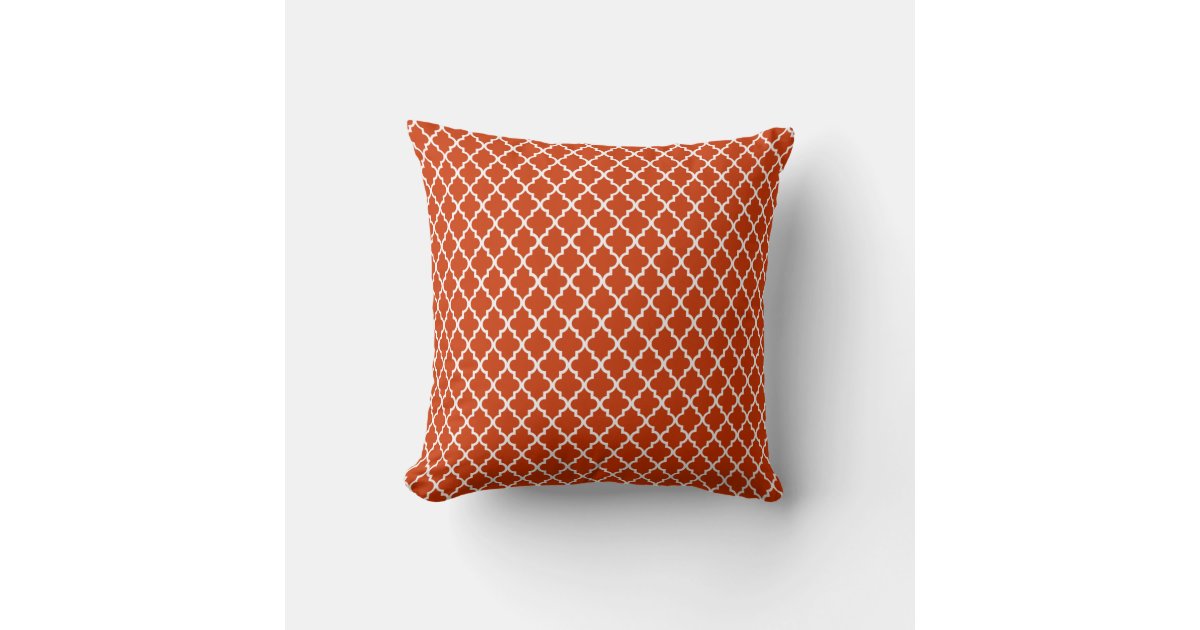 Trendy Burnt Orange Moroccan Pattern Throw Pillow Zazzle