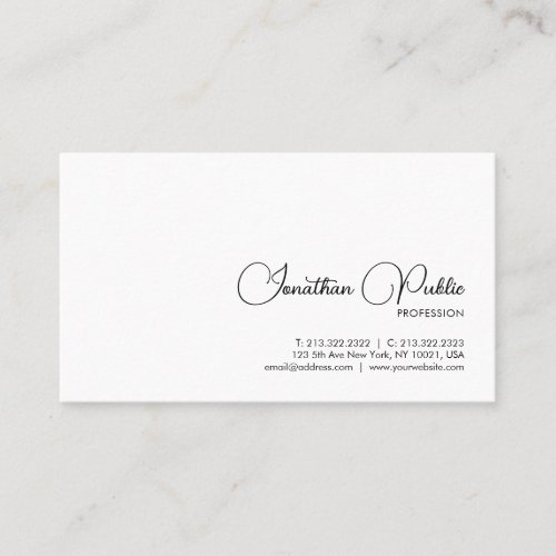 Trendy Business Cards Handwritten Name