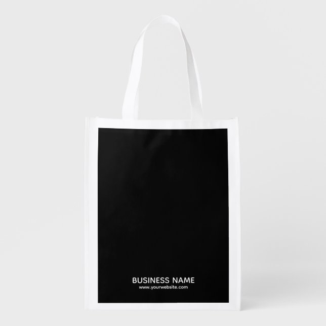 Trendy Business Company Name & Url Template Grocery Bag (Front)