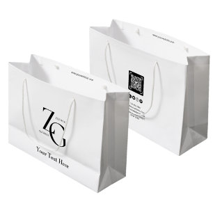 Trendy Business Custom Logo Minimalist Large Gift Bag