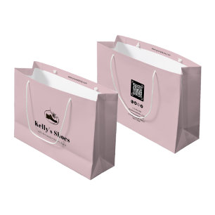 Trendy Business Custom Logo QR Code Shopping Large Gift Bag