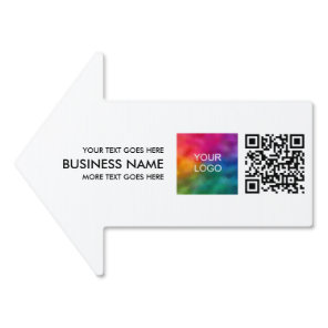 Trendy Business Logo QR Code Elegant Arrow Yard Sign