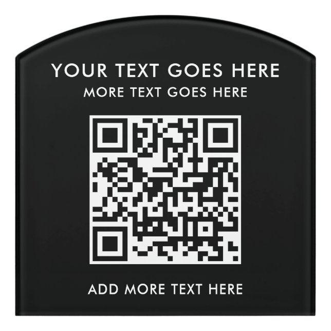 Trendy Business Logo Text QR Code Best Simple Room Door Sign (Contour Front)