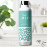 Trendy Business Logo Water Bottle<br><div class="desc">Fun and trendy way to preset your business, brand, or custom design with this leopard print or animal print pattern accent. Personalize this water bottle with your business or brand logo, or even a design of yours that you want to feature. Change out the background and font colors and typography...</div>