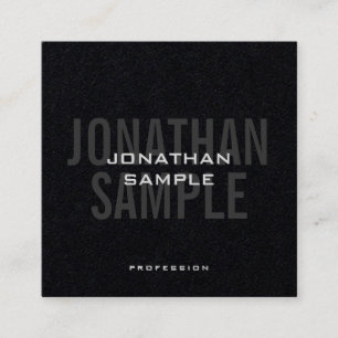 Trendy Business Modern Template Premium Black Square Business Card