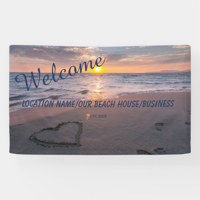 Trendy Business Personal Ocean Sunset Banner (Horizontal)