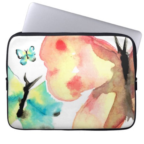 Trendy butterfly watercolor laptop sleeve