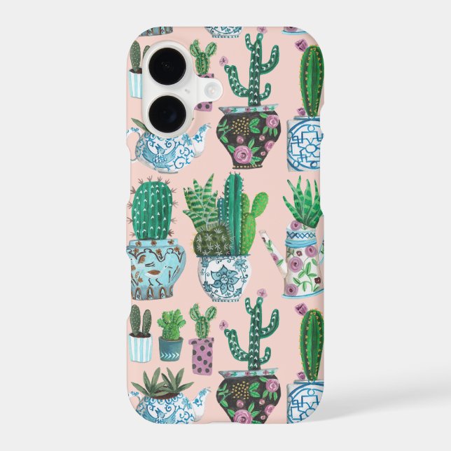 Trendy Cactus Houseplant Botanical Case-Mate iPhone Case (Back)
