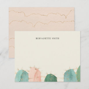 Trendy Cactus Pink Stationery Note Card