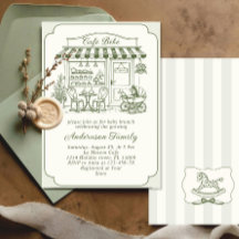 Trendy Cafe Bebe French Coffee Shop Baby Shower