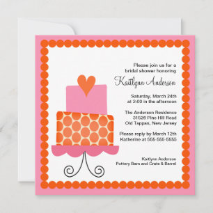 Trendy Cake Bridal Shower Invitation