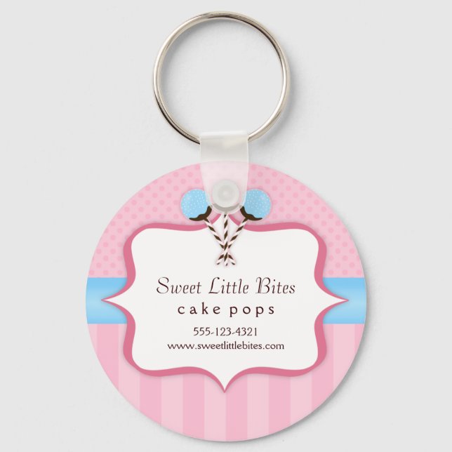 Trendy Cake Pop Bakery Keychain (Front)