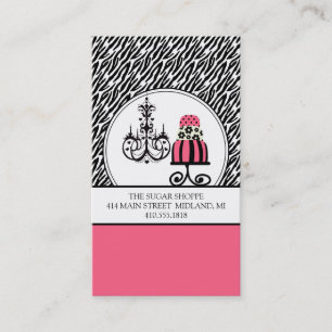Trendy Cakery Zebra Print Business Cards
