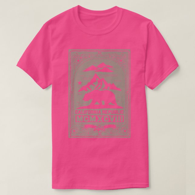 Trendy California Republic Bear Poster Premium  T-Shirt (Design Front)