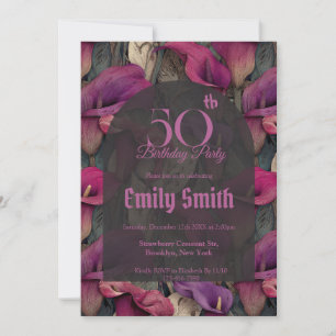 Trendy Call Lilies Accent Summer Party Invitation