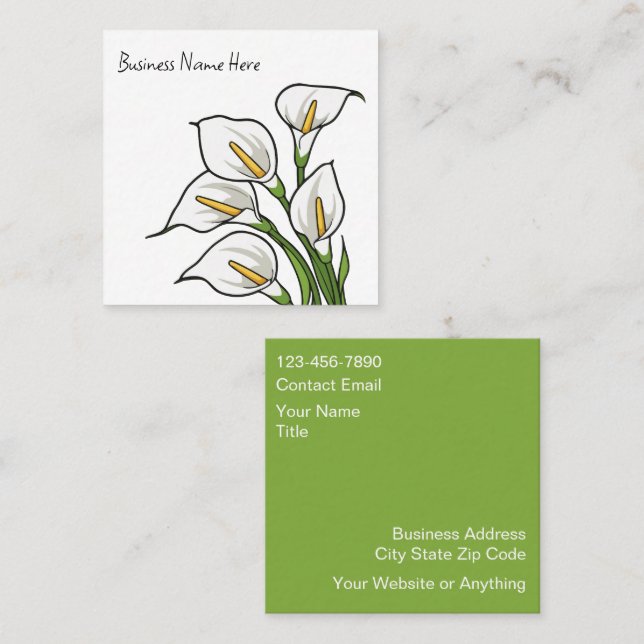 Trendy Calla Lily Design Business Cards (Front/Back)