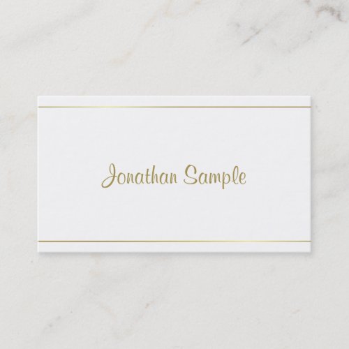 Trendy Calligraphy Gold Script Glamour Luxe Design Business Card