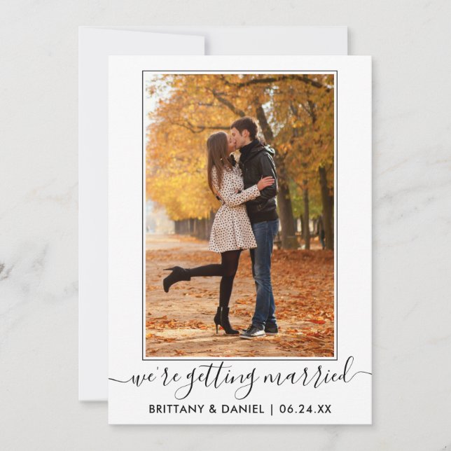 Trendy Calligraphy Script Getting Married  Save The Date (Front)