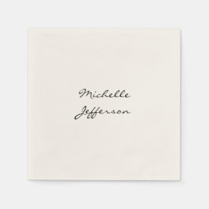 Trendy Calligraphy Script Name Minimalist Chic Napkins
