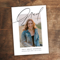 Trendy Calligraphy Three Photo Budget Graduation