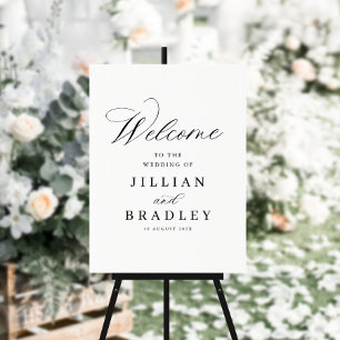 trendy calligraphy wedding welcome sign