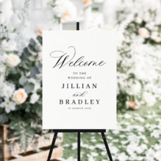 trendy calligraphy wedding welcome sign