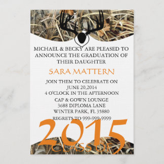Trendy Camo Classic Elegant Graduation Invitation