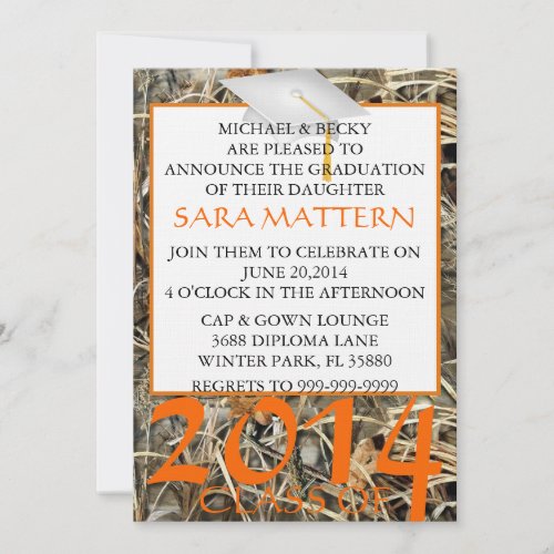 Trendy Camo Classic Elegant Graduation Invitation