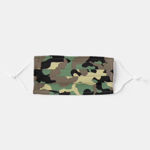 Trendy Camo Green Pattern Reusable Adult Cloth Face Mask