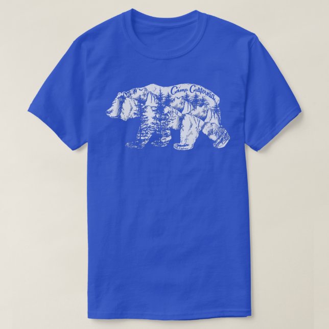 Trendy Camp California Cool Bear Silhouette Premiu T-Shirt (Design Front)