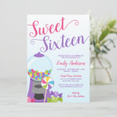 Trendy Candy Sweet 16 Invitation (Standing Front)