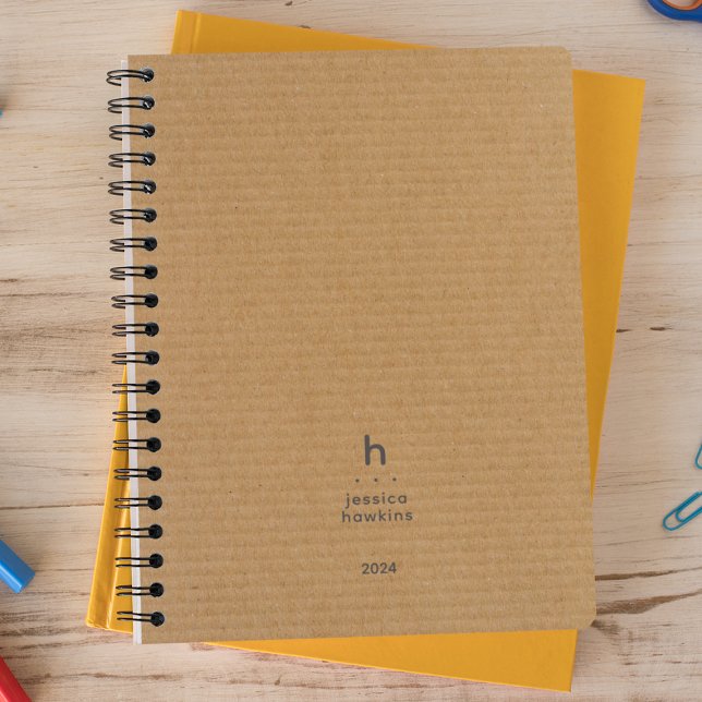 Trendy Cardboard Modern Monogram Weekly Planner (Creator Uploaded)
