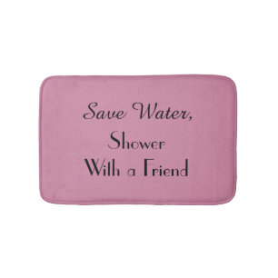 Trendy Cashmere Rose Save Water Funny Bath Mat