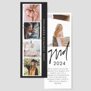 Trendy Casual Photo Graduation Announcement Bookmarks