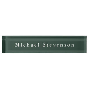Trendy Celtic Green Modern Professional Desk Name Plate