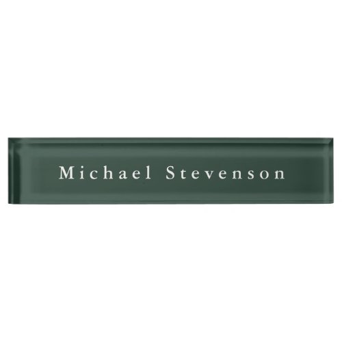 Trendy Celtic Green Modern Professional Desk Name Plate