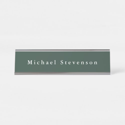 Trendy Celtic Green Modern Professional Desk Name Plate