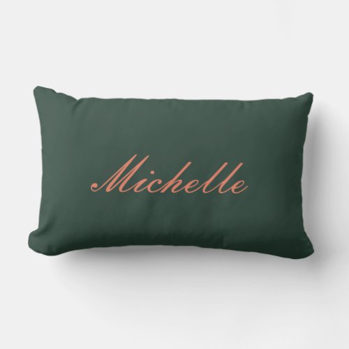 Trendy Celtic Green Modern Professional Your Name Lumbar Pillow
