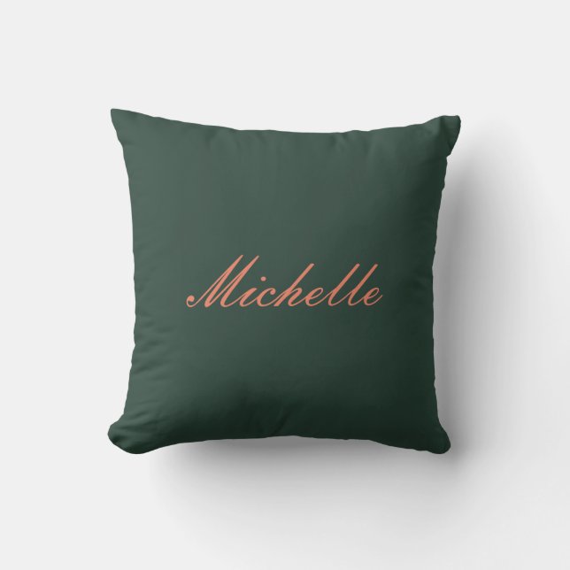 Trendy Celtic Green Modern Professional Your Name Throw Pillow (Front)