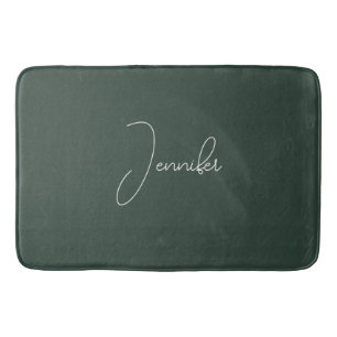 Trendy Celtic Greyish Green Modern Add Own Name Bath Mat