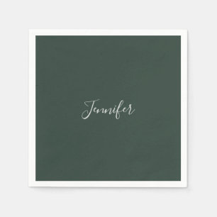 Trendy Celtic Greyish Green Modern Add Own Name Napkins