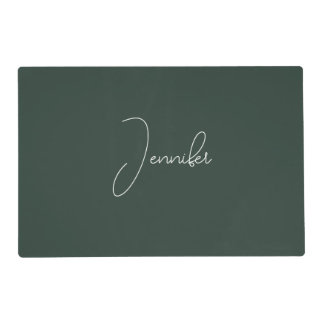 Trendy Celtic Greyish Green Modern Add Own Name Placemat