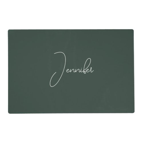 Trendy Celtic Greyish Green Modern Add Own Name Placemat