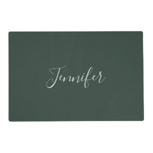 Trendy Celtic Greyish Green Modern Add Own Name Placemat