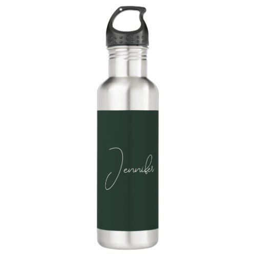 Trendy Celtic Greyish Green Modern Add Own Name Stainless Steel Water Bottle