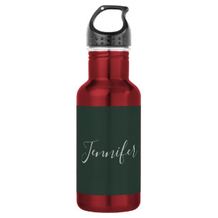 Trendy Celtic Greyish Green Modern Add Own Name Stainless Steel Water Bottle